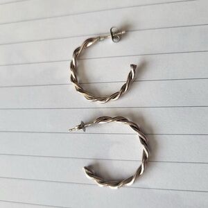 Sterling twist hoops